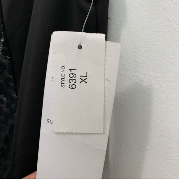 Maria Bonita Black Formal Sparkly Sequin Bodycon Cheetah Mini/Midi Dress size XL - Picture 8 of 8